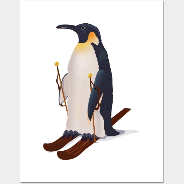 Skiing Penguin Wall Art by nickemporium1